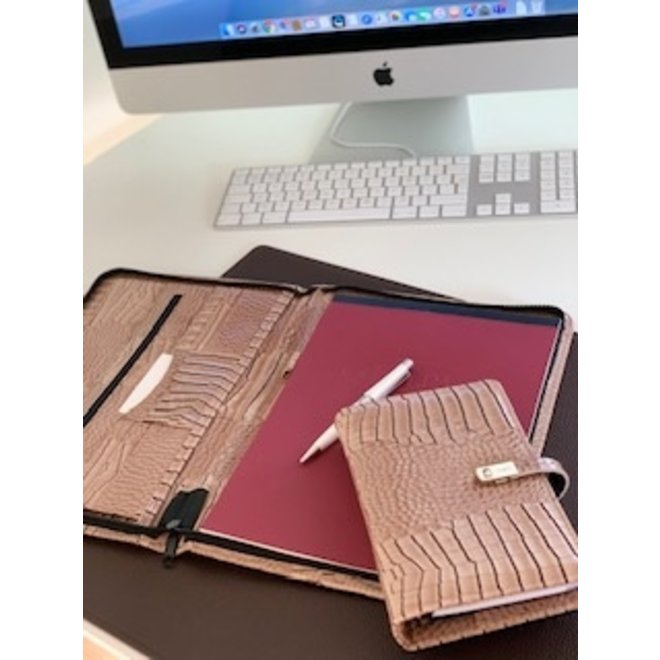 A5 organizer Croco gloss taupe | met jaarinhoud 2025 en 2026