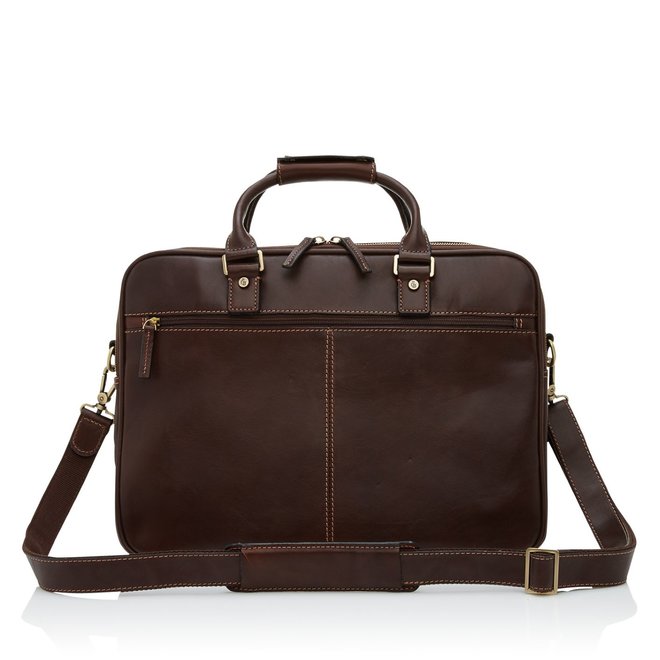 Leren Verona laptoptas + tablet 15.6" | RFID