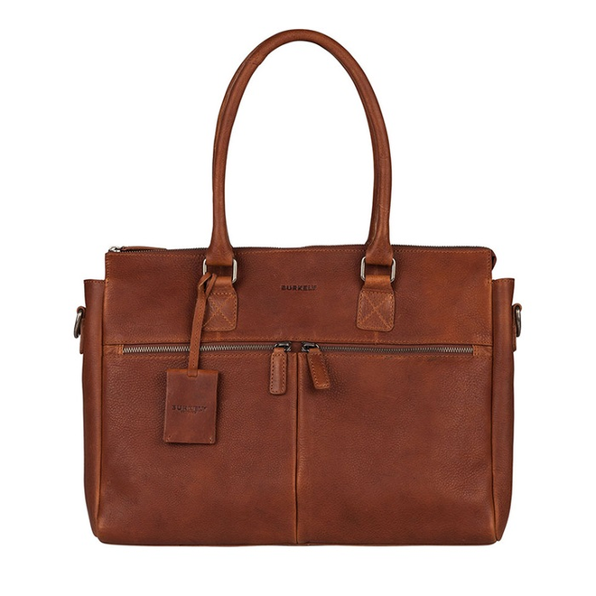 Leren laptoptas Antique Avery 15.6"- 2 zip