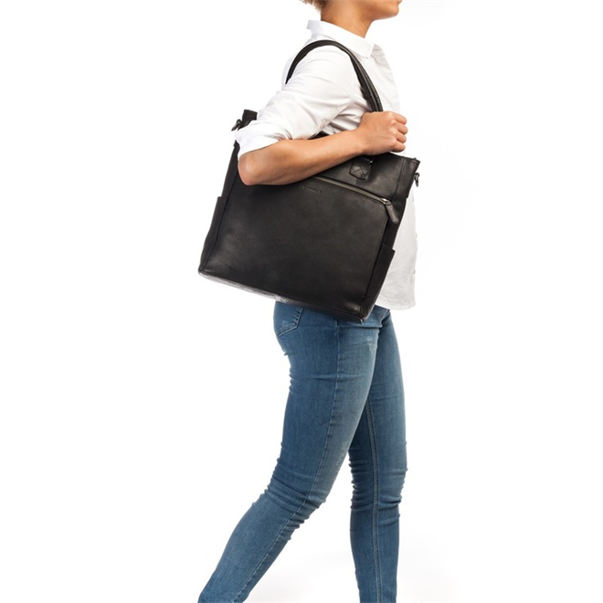 Lederen Laptoptas/Shopper Kian | in twee kleuren