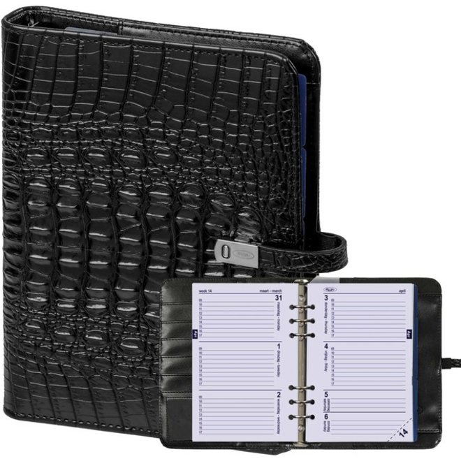 A5 organizer Aligator zwart | jaarinhoud 2026