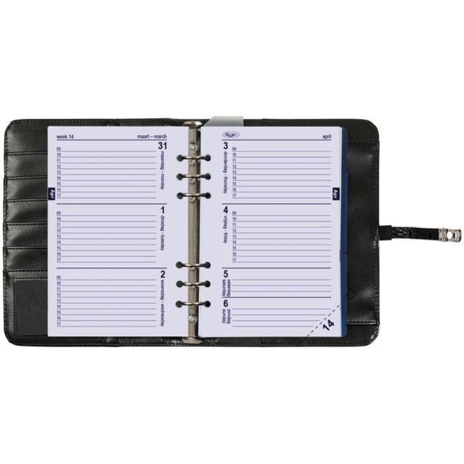 A5 organizer Aligator zwart | jaarinhoud 2026