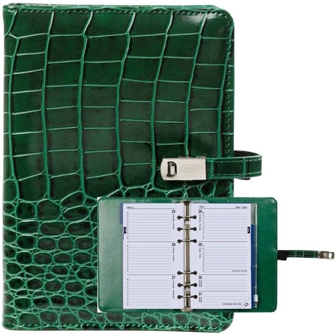 Personal organizer Croco Bosgroen | Navulbaar