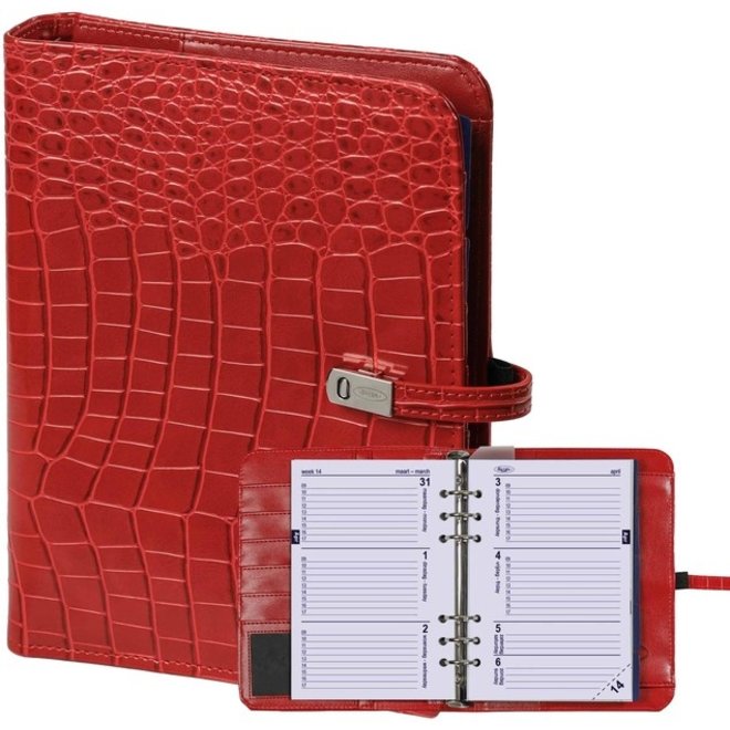 A5 organizer croco rood | met jaarvulling 2026