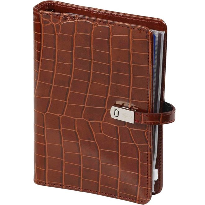 Personal Organizer Croco Cognac | met jaarinhoud 2024 én 2025