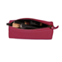 Leren make-up tasje / pen étui | Fuchsia