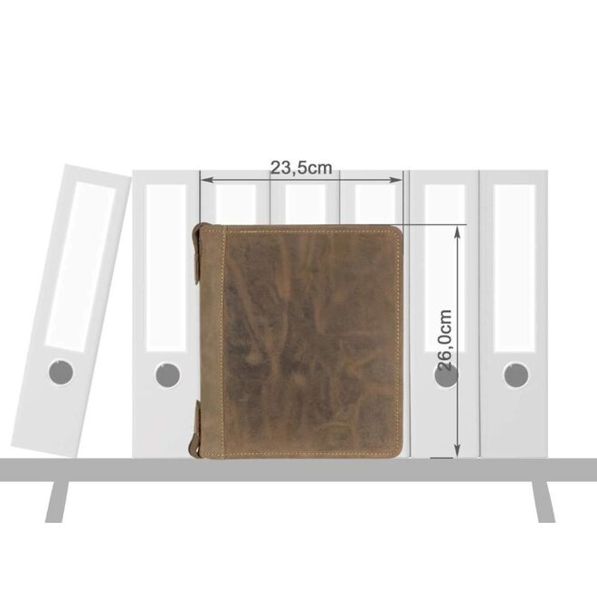 Lederen A5 Agenda Vintage met  jaarvulling 2026 + 2027