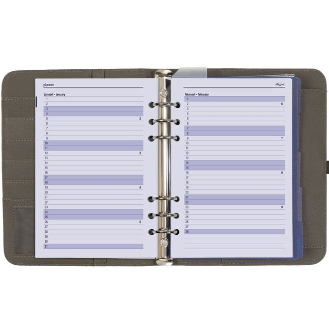 A5 organizer nerf Grijs | jaarinhoud 2026 en 2027