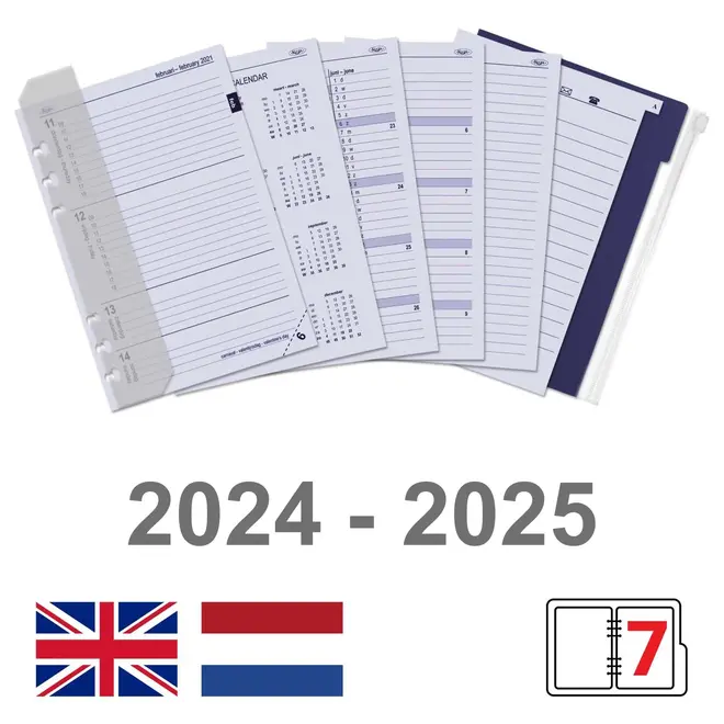 Lederen A5 Agenda Vintage met  jaarinhoud 2024 en alvast 2025!!