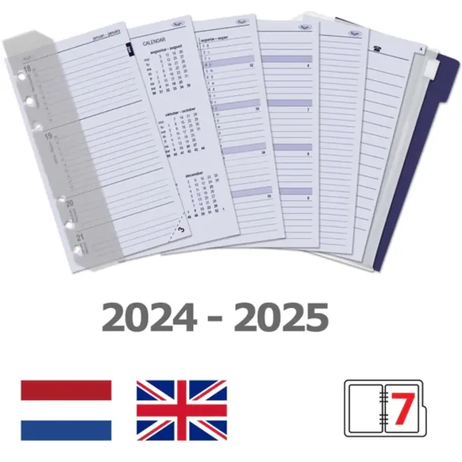 Compacte A5 organizer Croco Groen | met jaarinhoud 2025 én alvast 2026