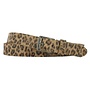 Leren riem  met panterprint  3.5 cm breed
