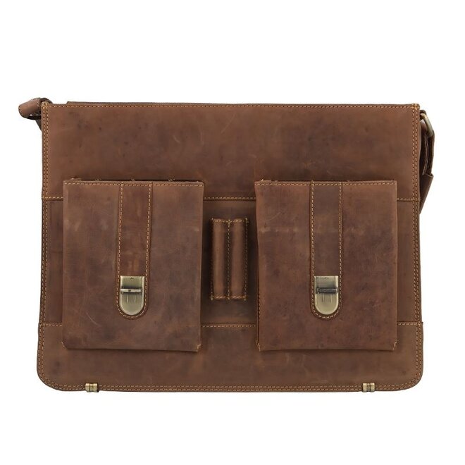 Leren aktetas/laptoptas