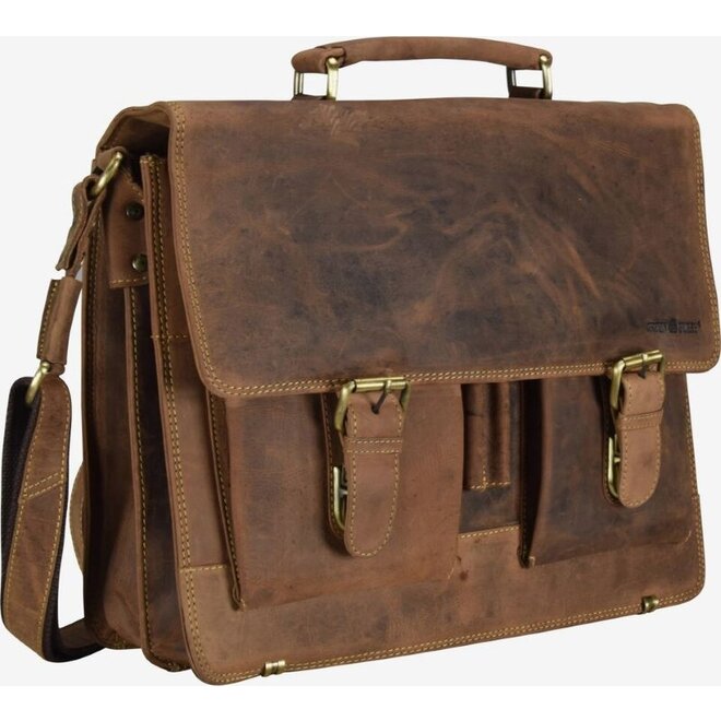 Leren aktetas/laptoptas