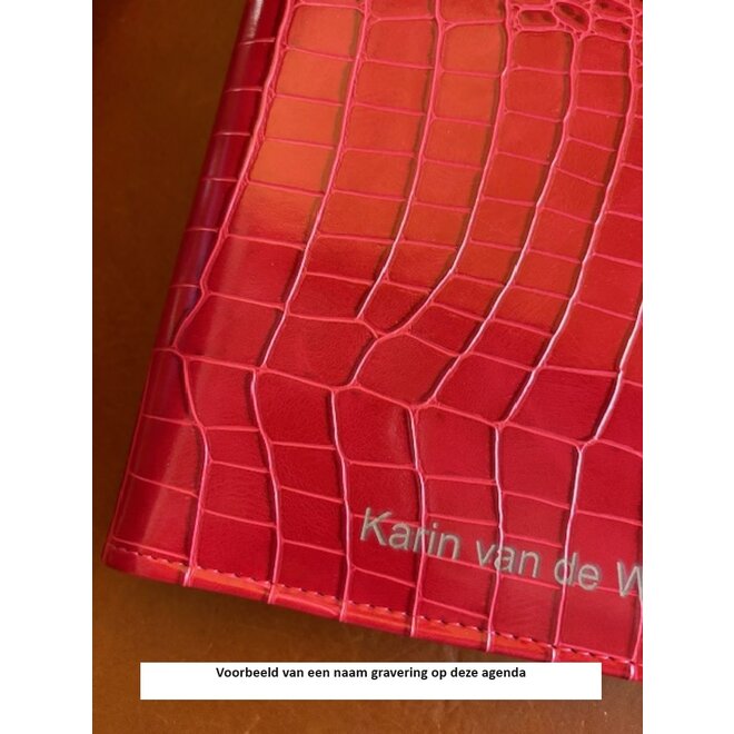 A5 organizer croco rood | met jaarvulling 2026