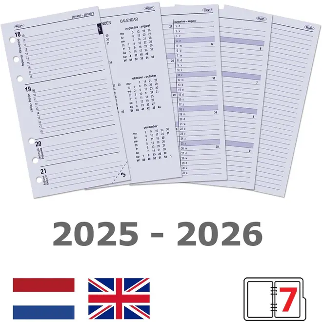 Personal organizer Croco rood | met jaarinhoud 2025 én 2026