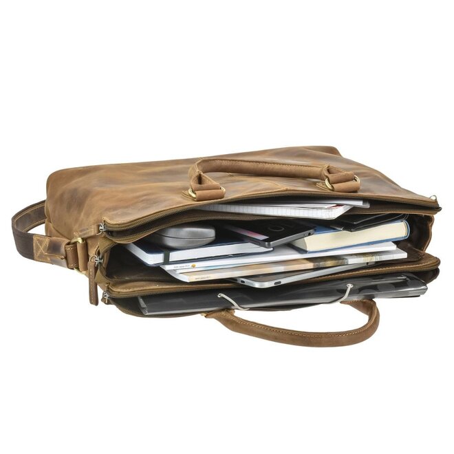 Leren Business/laptoptas