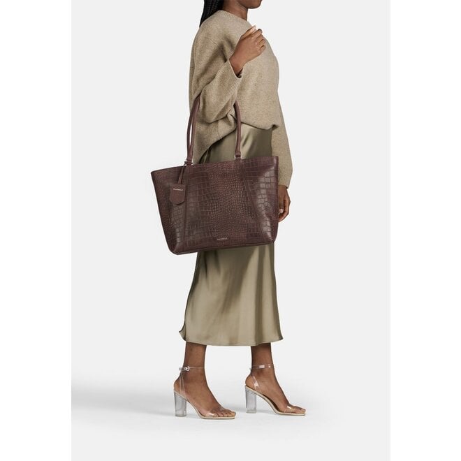 Leren laptoptas Cool Colbie Wide Tote 15.6 inch | Donkerbruin