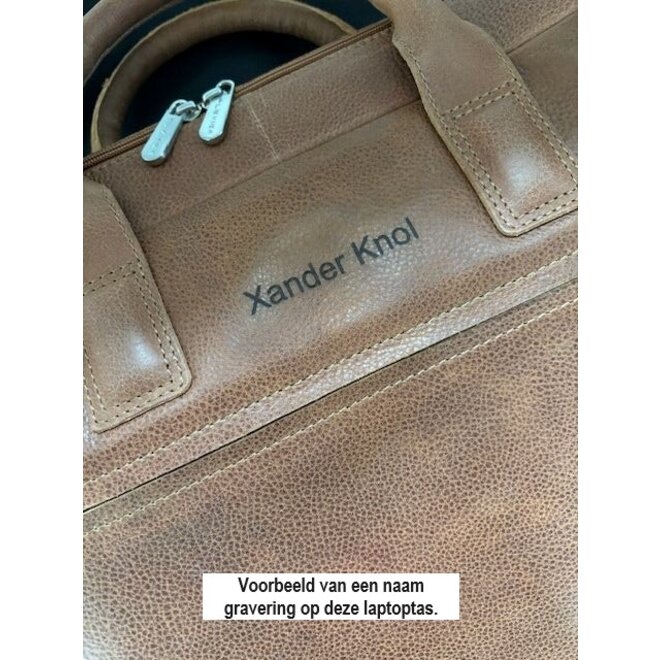 Leren laptoptas/businesstas 17,3 inch Kentron