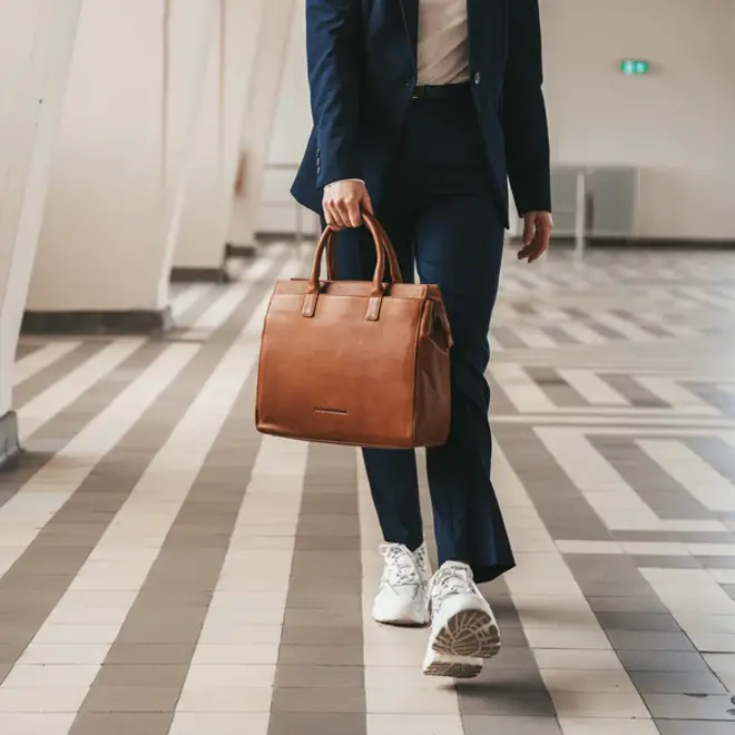 Lederen Hand/Schoudertas Rivera | met Laptopvak