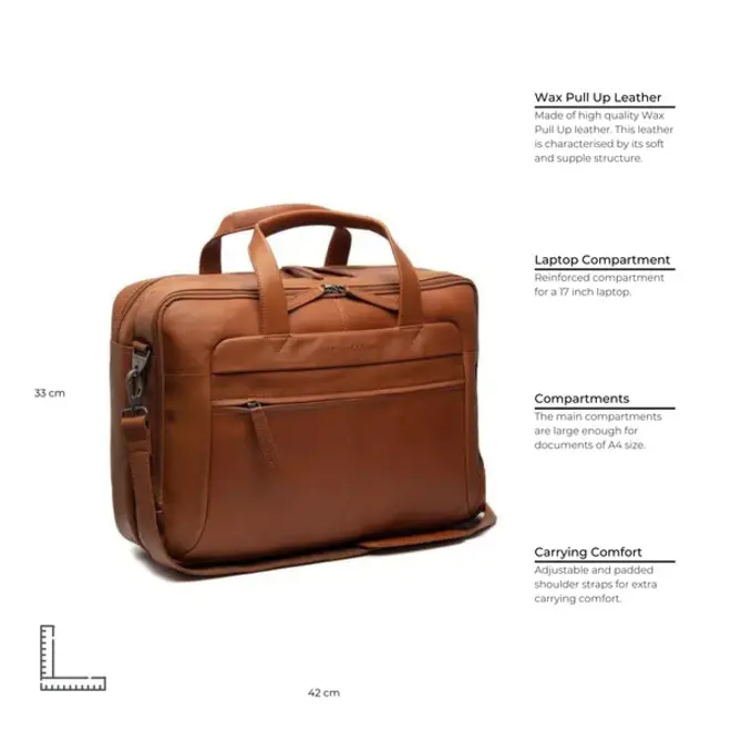 Leren laptoptas/businesstas Ryan | 17 inch