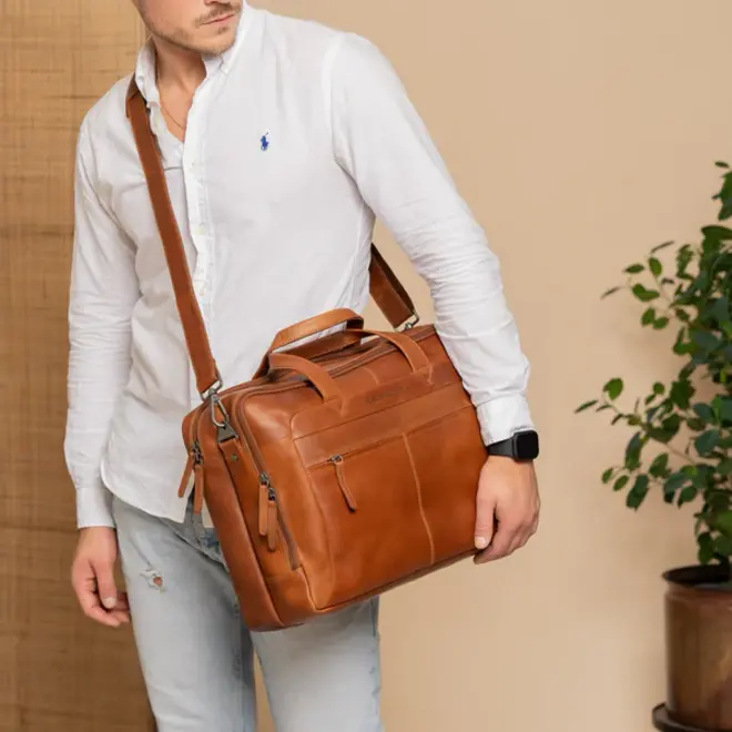 Leren laptoptas/businesstas Ryan | 17 inch