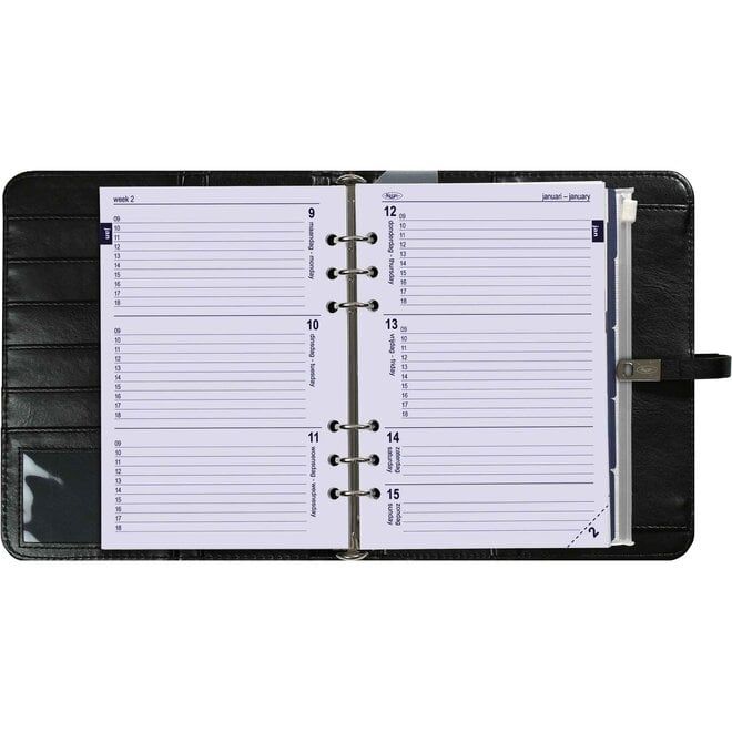 A5 organizer Pull-Up Zwart | met jaarinhoud 2026 en 2027