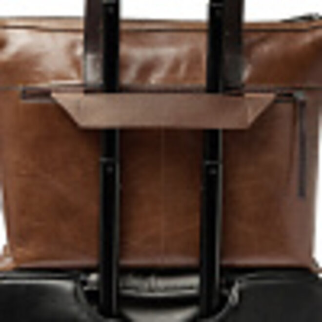 Leren laptop schoudertas 15.6"inch | Cognac