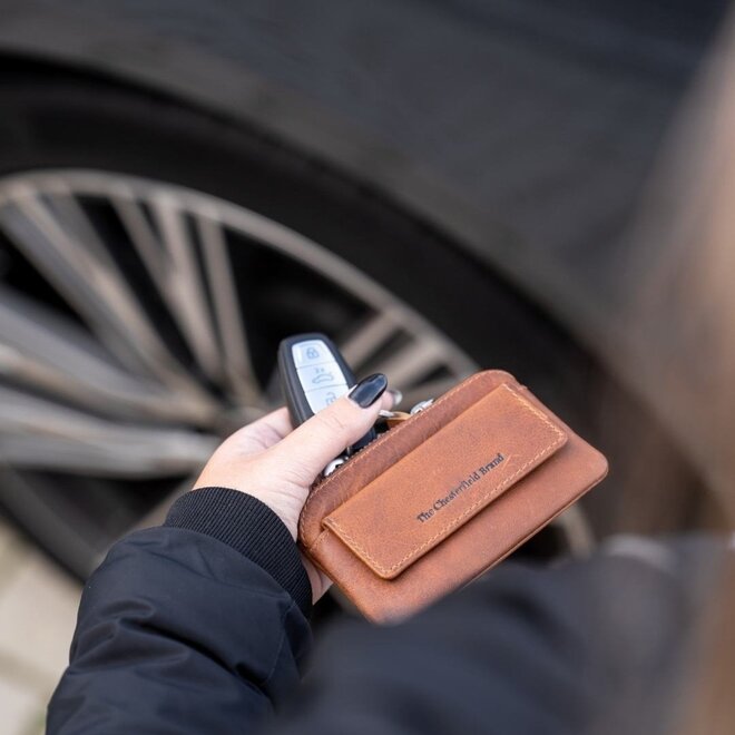 Leren sleutel étui Oliver | Cognac