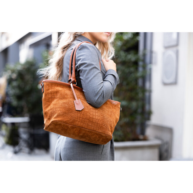 Lederen Riviéra Shopper | Safari kleur