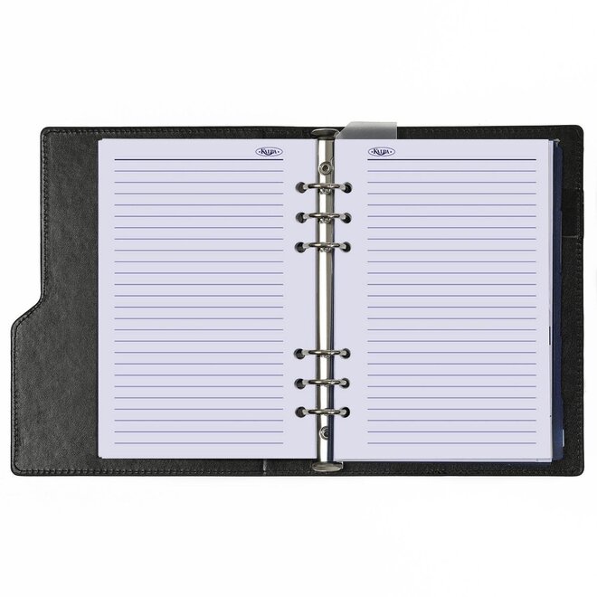 Compacte A5 organizer Croco Zwart | met jaarinhoud 2025 én 2026