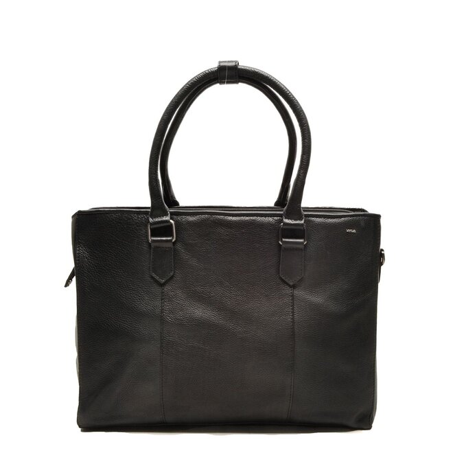 Lederen Lucca Businessbag 15 inch| Zwart