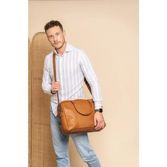 Leren laptoptas/businesstas Boston | 15 inch