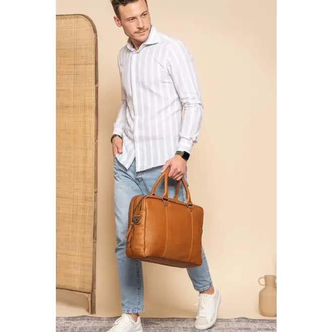 Leren laptoptas/businesstas Boston | 15 inch