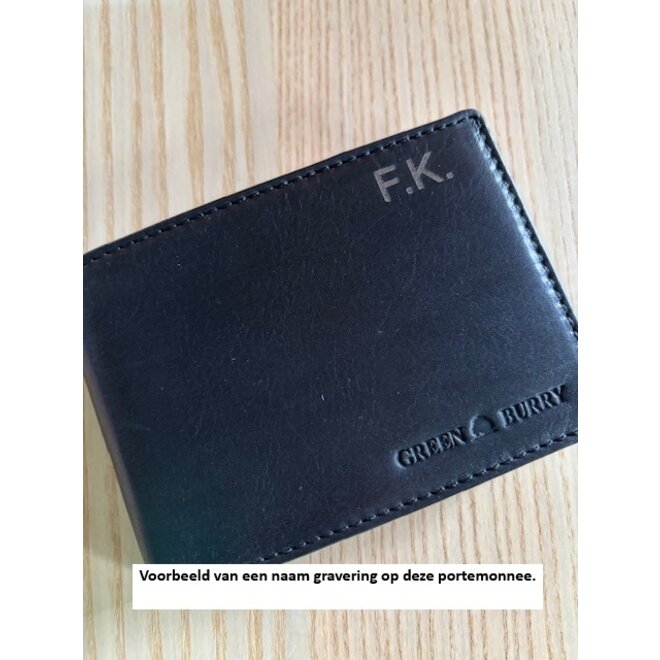 Lederen portemonnee RFID | kleur zwart