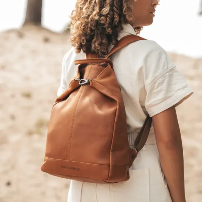 Lederen Laptop rugzak Manchester| Cognac