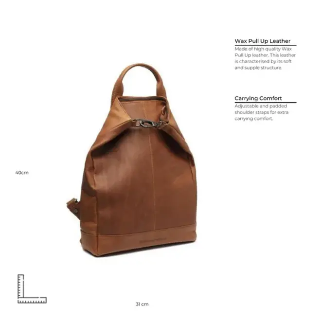Lederen Laptop rugzak Manchester| Cognac