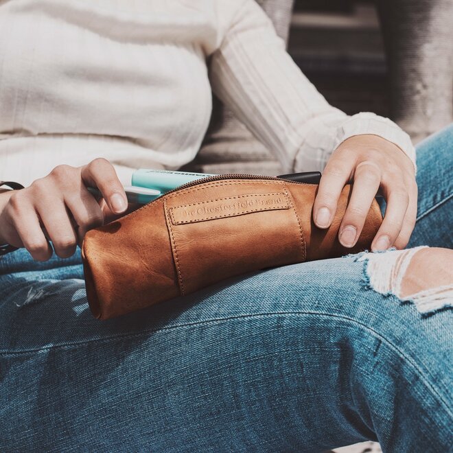 Leren Pennenétui Lea | in twee kleuren