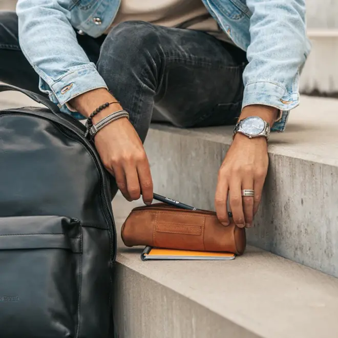 Leren Pennenétui Lea | in twee kleuren