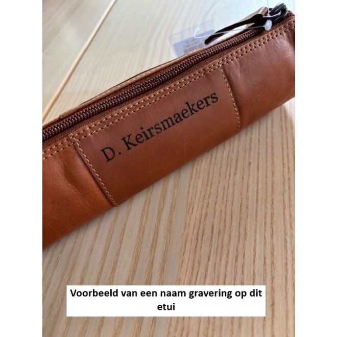 Leren Pennenétui | Rond