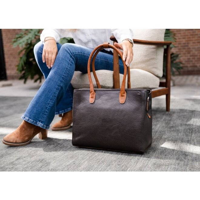 Lederen Business/laptoptas Chamonix | Zwart