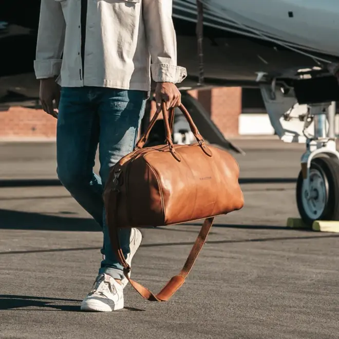 Lederen weekendtas /reistas William