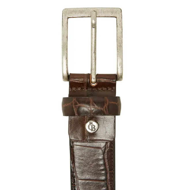 Leren herenriem Croco | Mocca