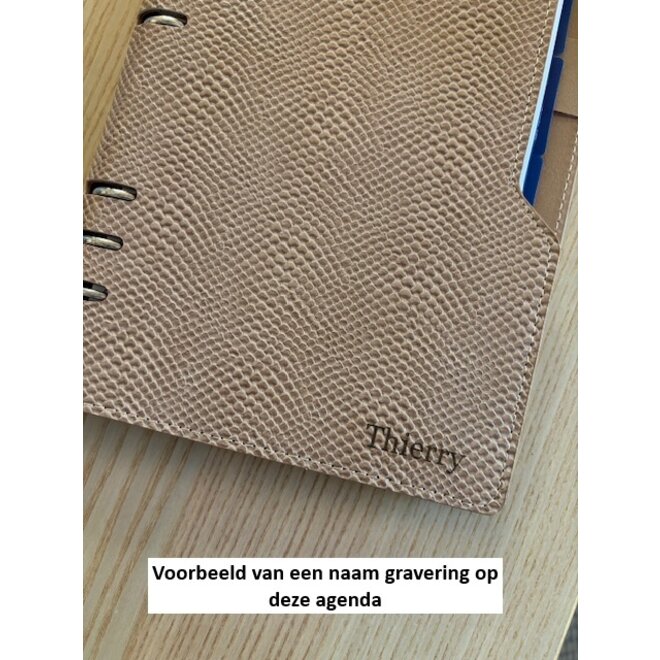 Compacte A5 organizer Slangprint Lichtbruin | 2025 én alvast 2026