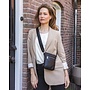 Festival Crossbody telefoontasje | Zwart leer