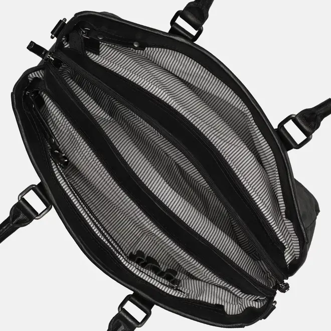 Lederen Lucca Businessbag 15 inch| Zwart