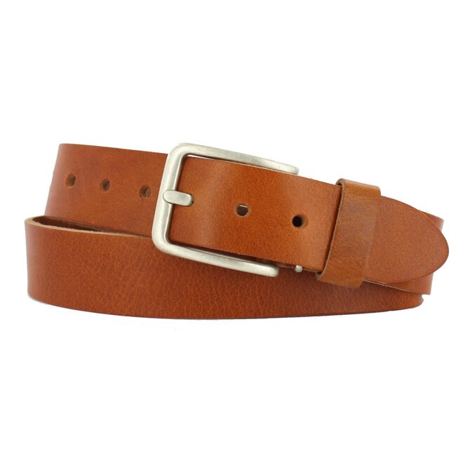 Leren riem 4 cm met nikkelvrije gesp