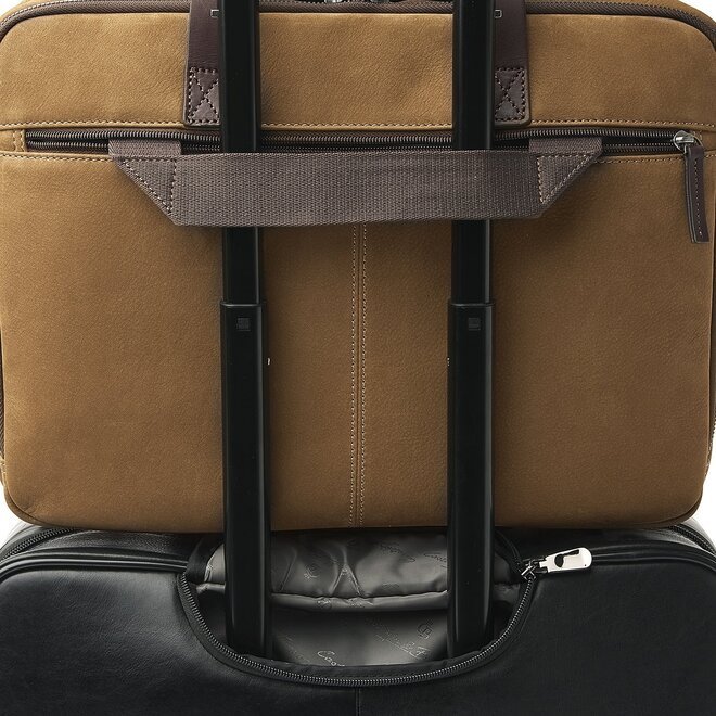 Lederen Laptoptas Veneto 15.6" inch | Taupe