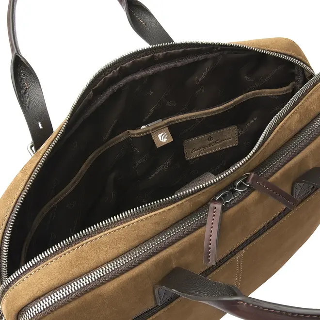 Lederen Laptoptas Veneto 15.6" inch | Taupe