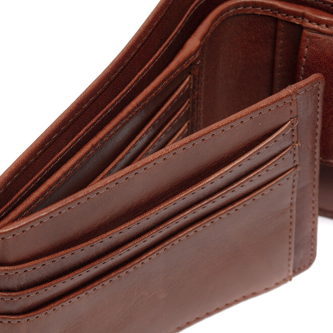 Lederen Portemonnee Umbria RFID | in de kleur Cognac of Zwart