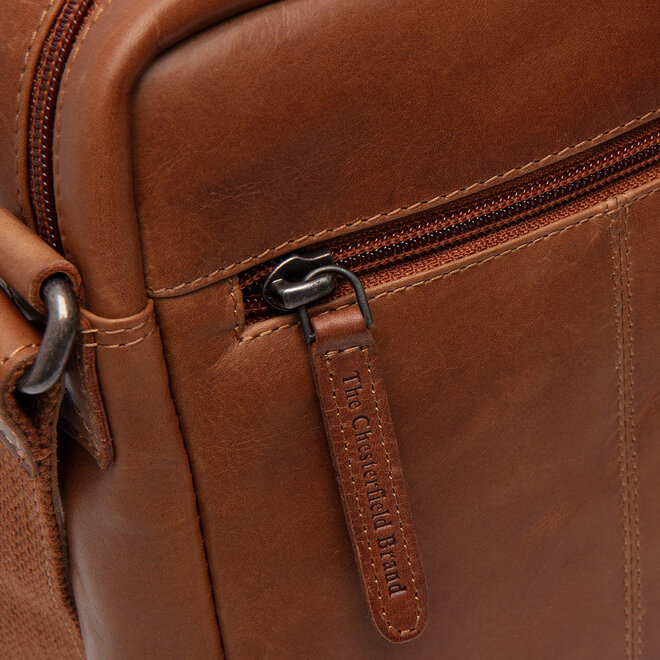 Leren Schoudertas Laveno| Cognac